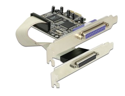 Перехідник принтерний PCIe-LPT DB25 Delock(70.08.9125) x2 ASIX +планка Slotbracket 70.08.9125 фото