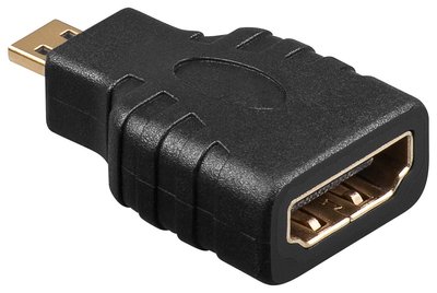 Перехідник відео HDMI-micro F/M (адаптер) Lucom (84.00.7034) литий Gold v1.4 3D 84.00.7034 фото
