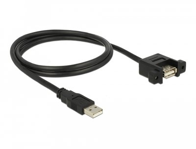 Кабель пристроїв-подовжувач USB2.0 A M/F 1.0m Lucom (62.09.8358) AWG28 PanelMount Gold 62.09.8358 фото