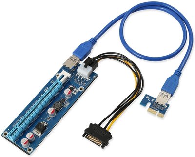 Подовжувач слотовий Riser PCIe 1x16 M/F Lucom(62.09.8125) Riser 0.6m подовжувач USB3.0 62.09.8125 фото