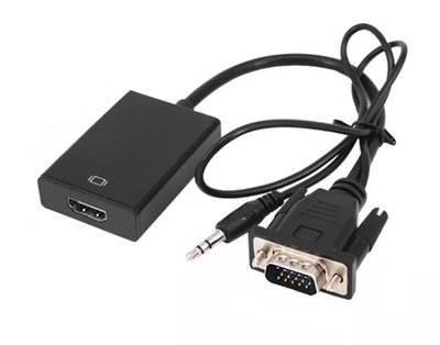 Перехідник відео HDMI->VGA HD15 (HDMIекран) Lucom (62.09.8377) +Audio 3.5mm 0.2m USB-powered 62.09.8377 фото
