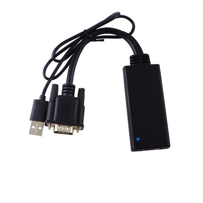Перехідник відео HDMI->VGA HD15 (HDMIекран) Lucom (62.09.8051) +USB Audio 0.2m USB-powered 62.09.8051 фото
