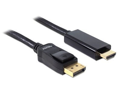Кабель монітора-адаптер DisplayPort-HDMI M/M (HDMIекран) 1.0m Delock (70.08.2586) v1.1 1080p DP++ 3xShielded Pas 70.08.2586 фото