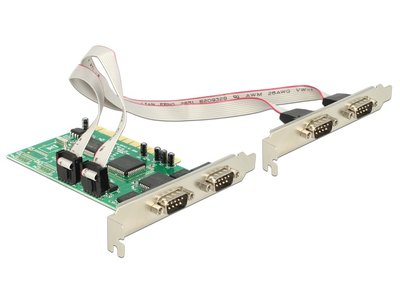 Перехідник обладнання PCI-COM(DB9)x4 Delock(70.08.9046) + планка 2x 70.08.9046 фото