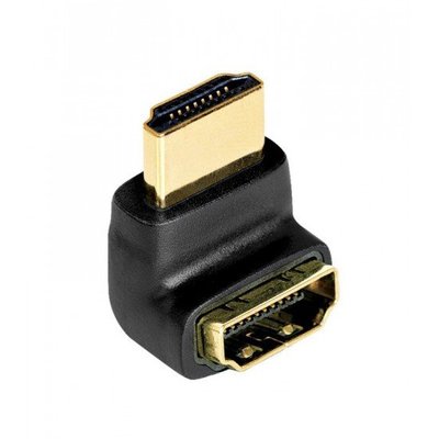 Перехідник відео HDMI M/F (адаптер) Lucom (25.02.5243) 90швверх 1080p Gold 25.02.5243 фото