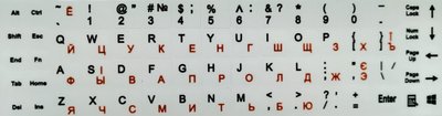 Наклейка на клавіатуру Літери Lucom (25.02.5076) Lat/Ukr/Rus 13x13mm непрозора