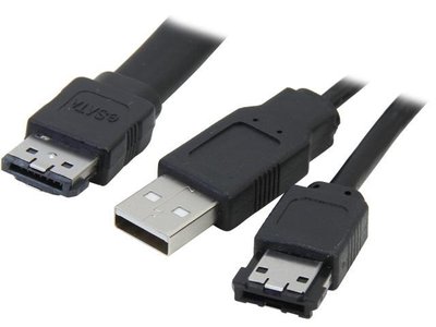 Перехідник накопичувача eSATAp-USB2.0 A M/M 0.5m Goobay (75.09.5013) +eSATA 75.09.5013 фото
