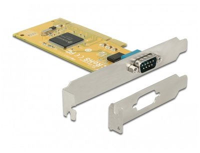 Перехідник обладнання PCI-COM(DB9) Delock (70.08.9592p) x1 Serial RS232 32 bit +Lowprof 70.08.9592 фото