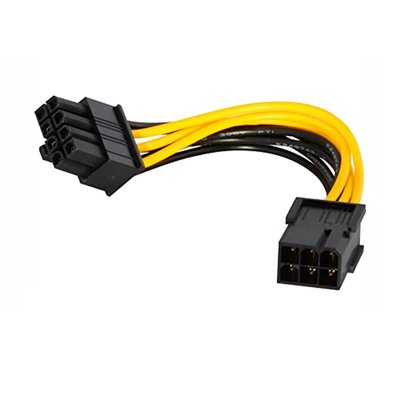 Кабель живлення внутрішній PCIePower 6p-8p F/M Lucom(62.09.8342) 0.2m кабель-адаптор AWG18 62.09.8342 фото