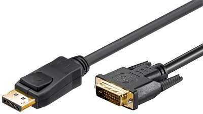 Кабель монітора-адаптер DisplayPort-DVI M/M (DVI-екран) 2.0m Goobay (75.03.2961) v1.2 4K@30Hz 24+1 Gold Cu 75.03.2961 фото