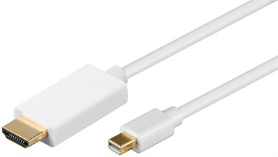 Кабель монітора-адаптер DisplayPort mini-HDMI M/M (HDMIекран) 1.0m Goobay (75.05.2860) v1.2 4K@30Hz D=4.8mm Gold 75.05.2860 фото