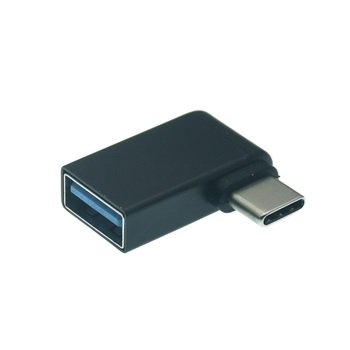 Перехідник обладнання USB Type-C-3.0A M/F Lucom (25.02.5256) (USB3.0) адаптер OTG 90° вліво 25.02.5256 фото